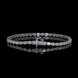 Lab-Grown 5.00 Carat Oval F-VS2 Diamond 14K White Gold Tennis Bracelet