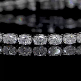 Lab-Grown 5.00 Carat Oval F-VS2 Diamond 14K White Gold Tennis Bracelet