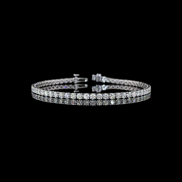 Lab-Grown 5.21 Carat Round E-VS Diamond 14K White Gold Tennis Bracelet
