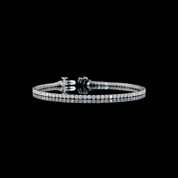 Lab-Grown 5.25 Carat Round E-VS Diamond 14K White Gold Tennis Bracelet