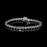 Lab-Grown 4.46 Carat Round F-VS2 Diamond 14K Two Tone Tennis Bracelet