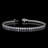 Lab-Grown 5.81 Carat Round F-VS2 Diamond 14K White Gold Tennis Bracelet