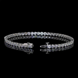 Lab-Grown 5.81 Carat Round F-VS2 Diamond 14K White Gold Tennis Bracelet