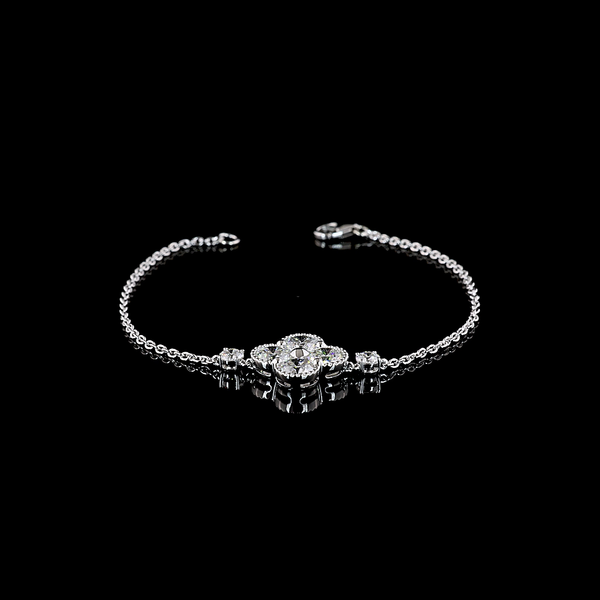 Lab-Grown 3.07 Carat Round E-VS Diamond 14K White Gold Special Bracelet