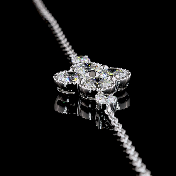 Lab-Grown 3.1 Carat Round E-VS Diamond 14K White Gold Special Bracelet