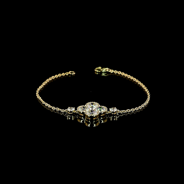 Lab-Grown 3.09 Carat Round E-VS Diamond 14K Two Tone Special Bracelet