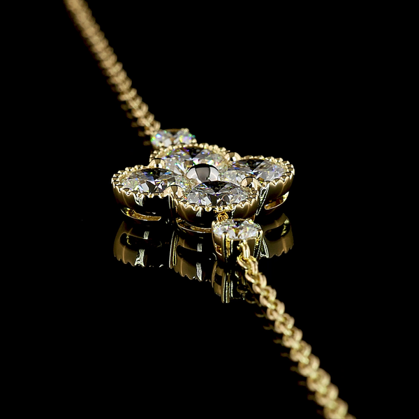 Lab-Grown 3.09 Carat Round E-VS Diamond 14K Two Tone Special Bracelet