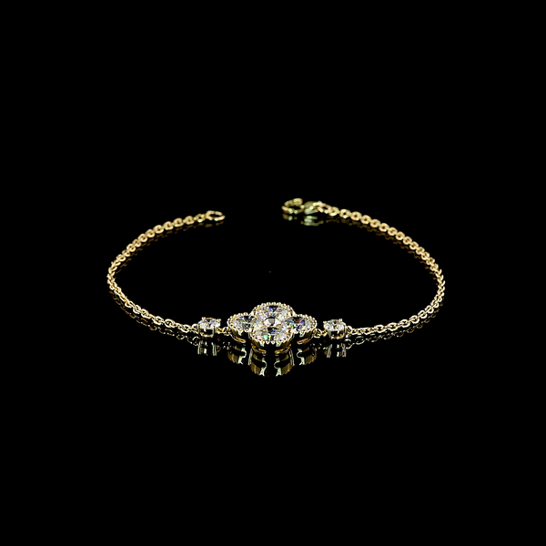 Lab-Grown 3.08 Carat Round E-VS Diamond 14K Two Tone Special Bracelet