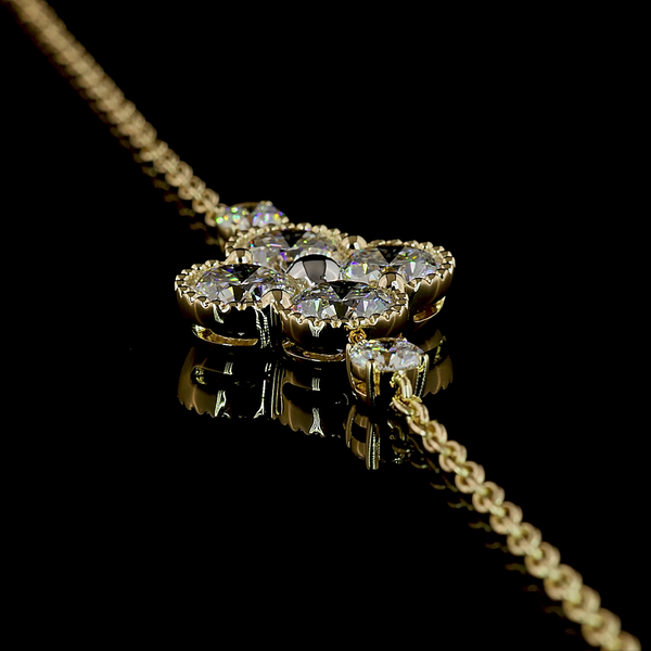 Lab-Grown 3.08 Carat Round E-VS Diamond 14K Two Tone Special Bracelet