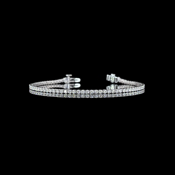 Lab-Grown 2.31 Carat Round F-VS2 Diamond 14K White Gold Tennis Bracelet