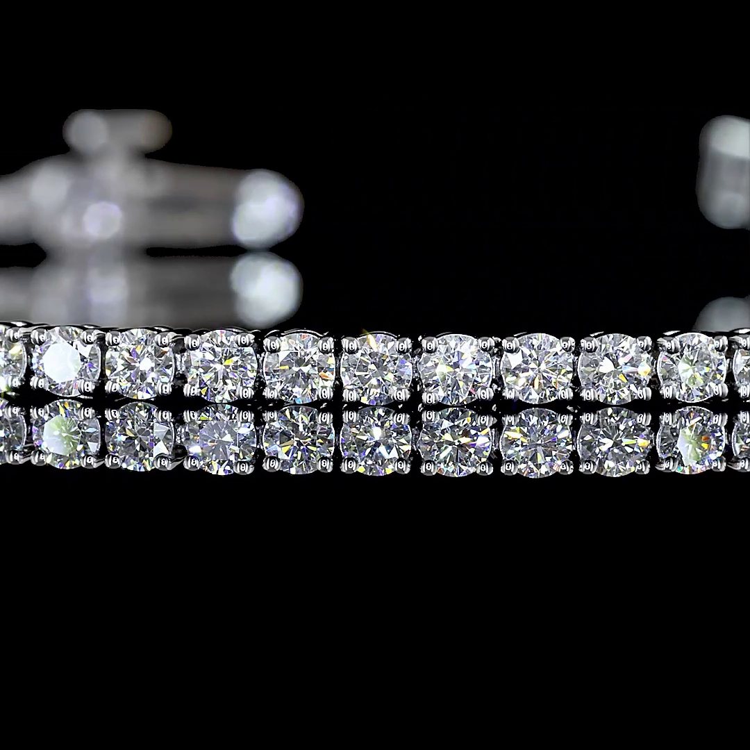 Lab-Grown 2.31 Carat Round F-VS2 Diamond 14K White Gold Tennis Bracelet