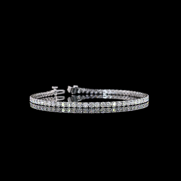 Lab-Grown 4.54 Carat Round F-VS1 Diamond 14K White Gold Tennis Bracelet