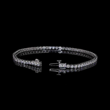 Lab-Grown 3.48 Carat Round E-VS1 Diamond 14K White Gold Tennis Bracelet