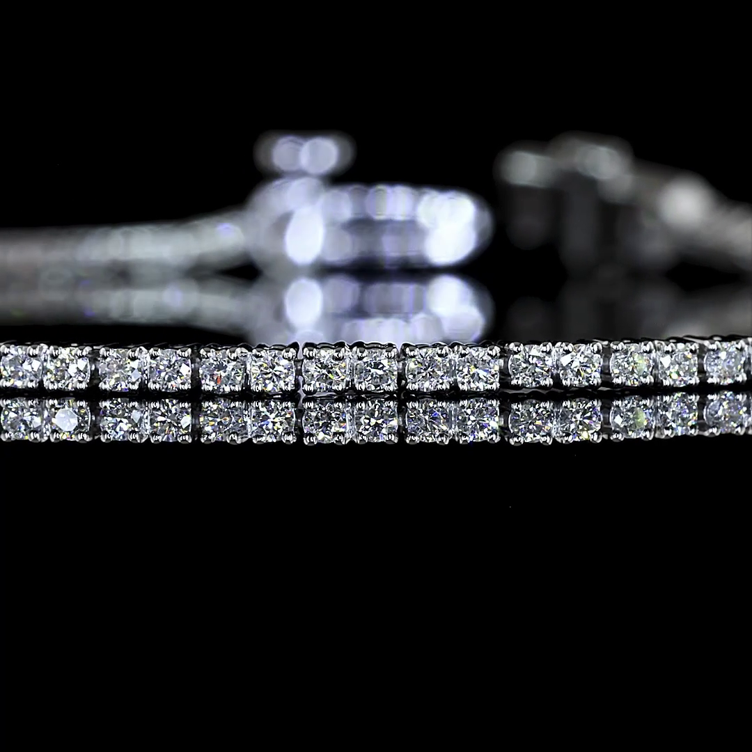 Lab-Grown 0.99 Carat Round E-VS Diamond 14K White Gold Tennis Bracelet