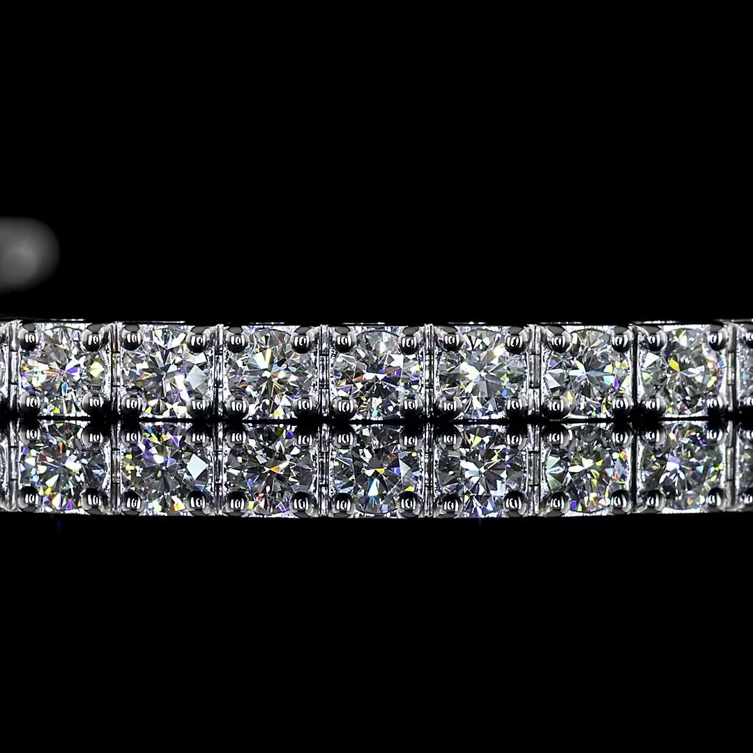 Lab-Grown 2.82 Carat Round F-VS1 Diamond 14K White Gold Tennis Bracelet