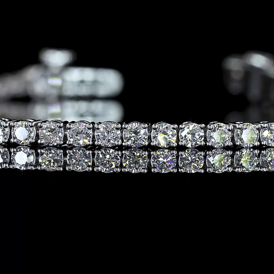 Lab-Grown 2.16 Carat Round F-VS2 Diamond 14K White Gold Tennis Bracelet