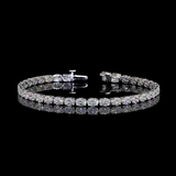 Lab-Grown 7.59 Carat Oval D-VVS2 Diamond 14K White Gold Tennis Bracelet