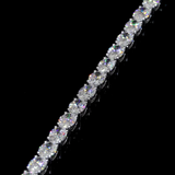 Lab-Grown 7.59 Carat Oval D-VVS2 Diamond 14K White Gold Tennis Bracelet