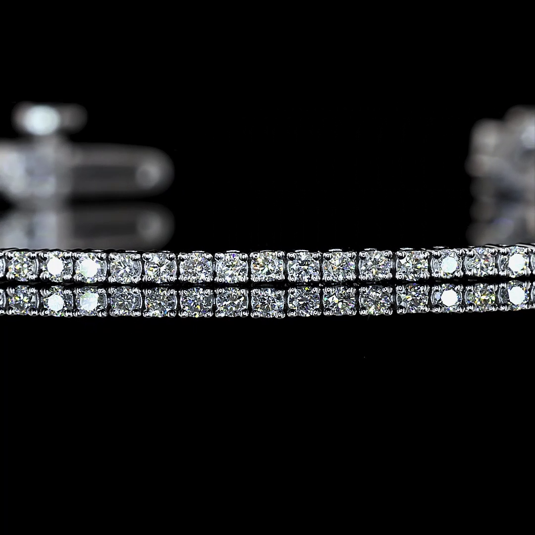 Lab-Grown 1 Carat Round E-F-VS1 Diamond 14K White Gold Tennis Bracelet