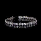 Lab-Grown 13.90 Carat Round E-VVS2 Diamond 14K White Gold Tennis Bracelet