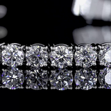 Lab-Grown 9.88 Carat Round E-VS1 Diamond 14K White Gold Tennis Bracelet