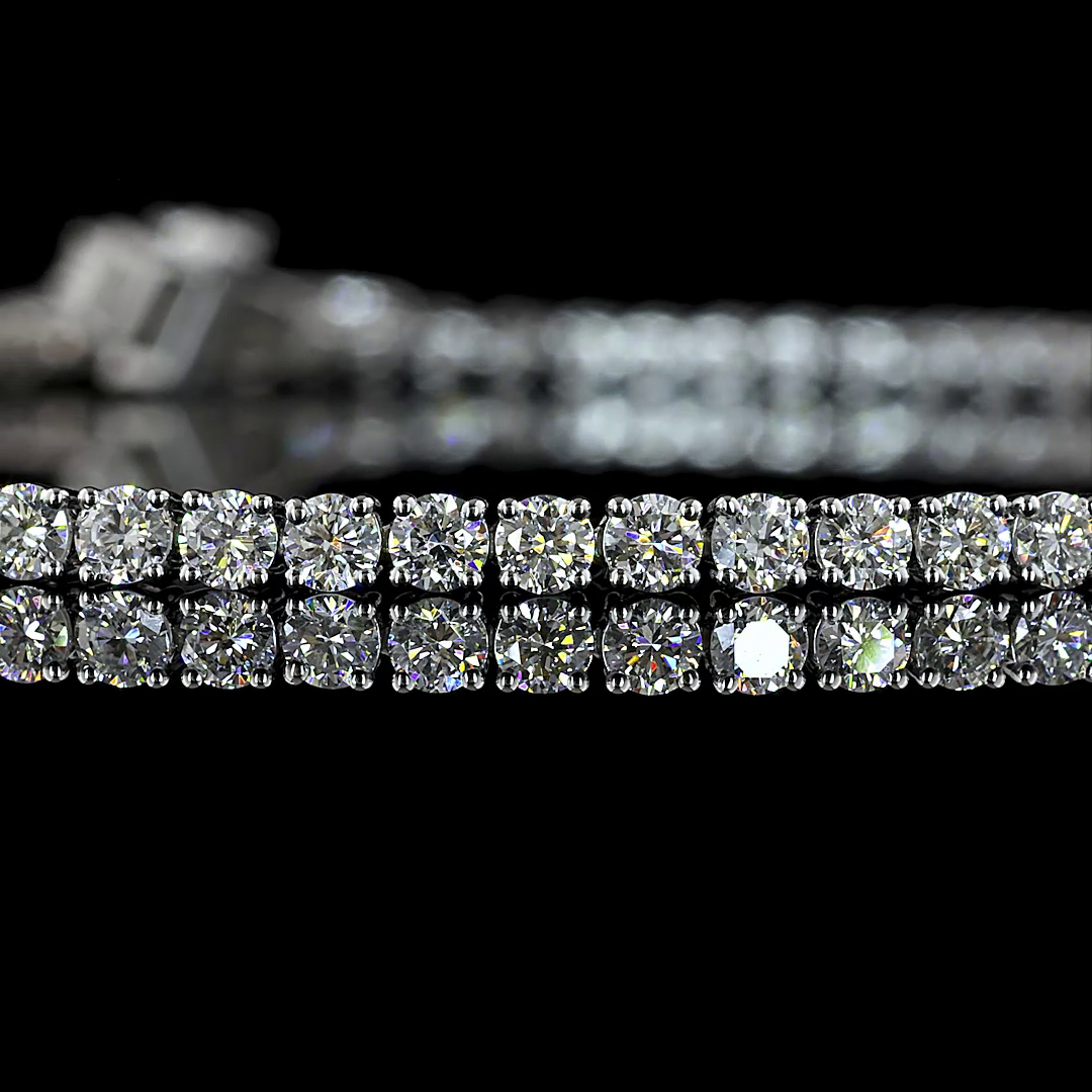 Lab-Grown 2.76 Carat Round E-F-VS1 Diamond 14K White Gold Tennis Bracelet