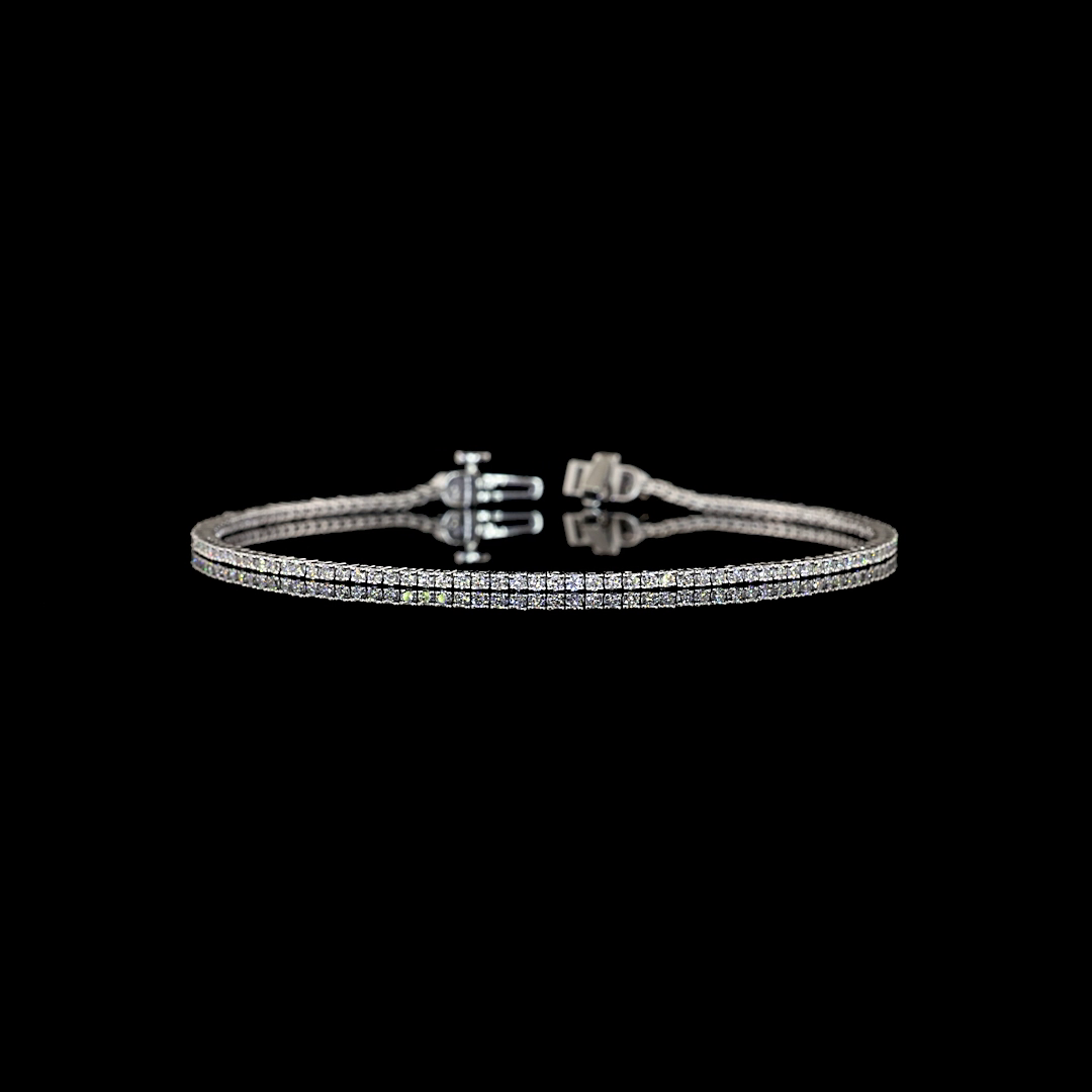 Lab-Grown 1.05 Carat Round E-F-VS1 Diamond 14K White Gold Tennis Bracelet