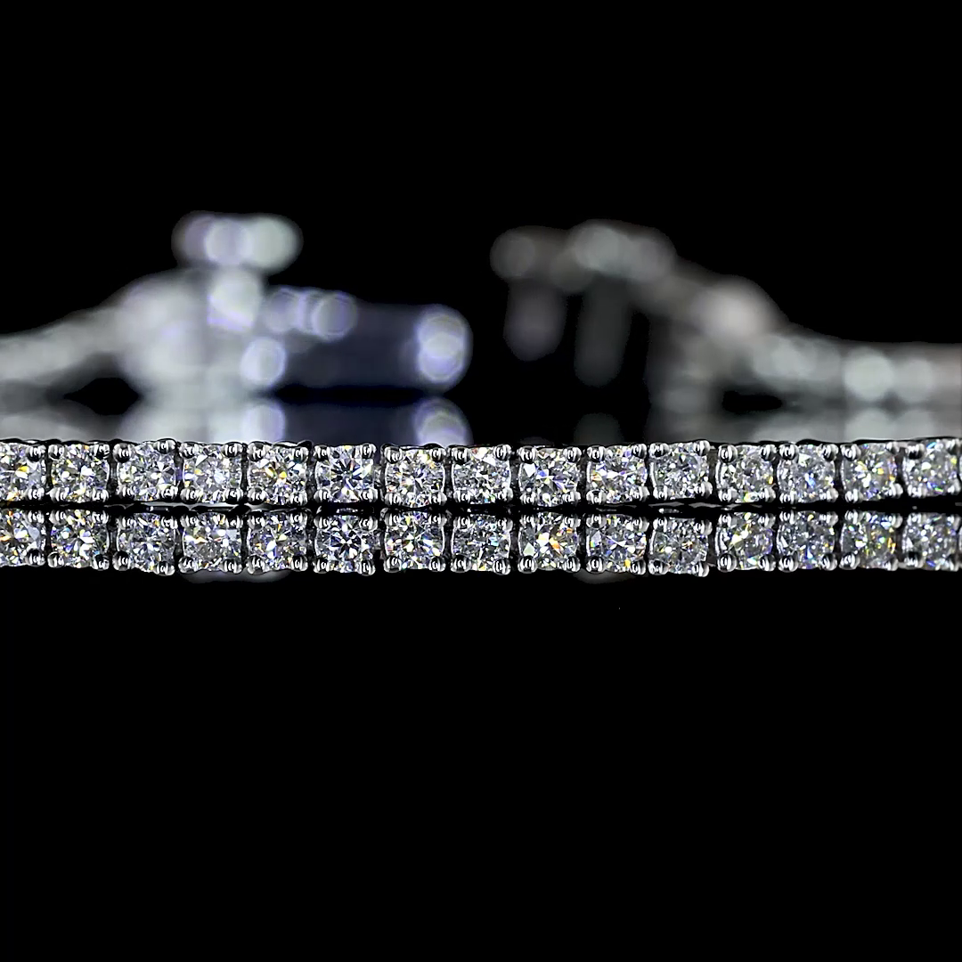 Lab-Grown 1.05 Carat Round E-F-VS1 Diamond 14K White Gold Tennis Bracelet