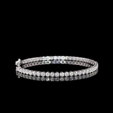 Lab-Grown 5.85 Carat Round - Diamond 14K White Gold Tennis Bracelet