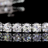 Lab-Grown 6.17 Carat Round F-VS2 Diamond 14K White Gold Tennis Bracelet