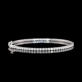 Lab-Grown 3.13 Carat Round E-VS1 Diamond 14K White Gold Tennis Bracelet