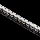 Lab-Grown 5.26 Carat Oval F-VS1 Diamond 14K White Gold Tennis Bracelet