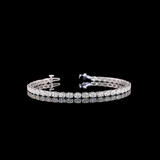 Lab-Grown 5.26 Carat Oval F-VS1 Diamond 14K White Gold Tennis Bracelet