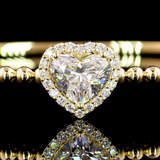 Lab-Grown 1.69 Carat Heart D-VVS1 Diamond 14K Yellow Gold Bangles Bracelet