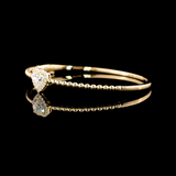 Lab-Grown 1.63 Carat Heart E-VVS1 Diamond 14K Yellow Gold Bangles Bracelet