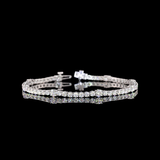 Lab-Grown 4.31 Carat Round F-VS2 Diamond 14K White Gold Station Line Tennis Bracelet