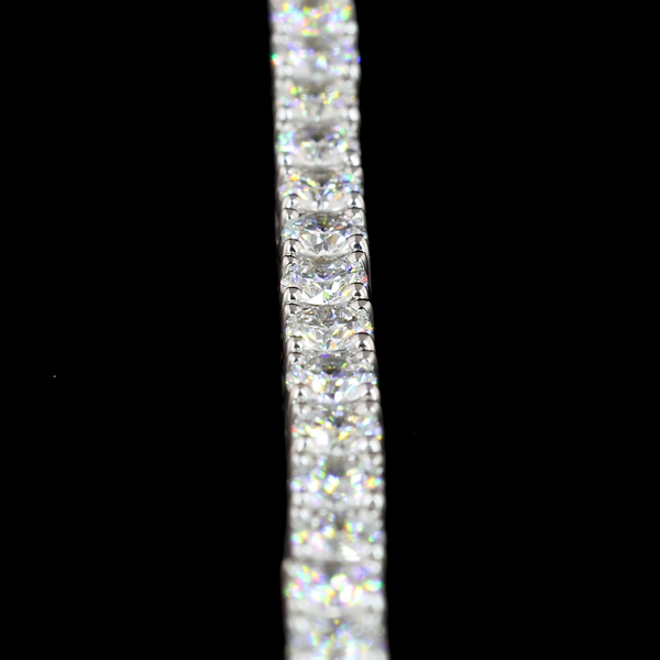 Lab-Grown 3.14 Carat Round F-VS2 Diamond 14K White Gold Tennis Bracelet