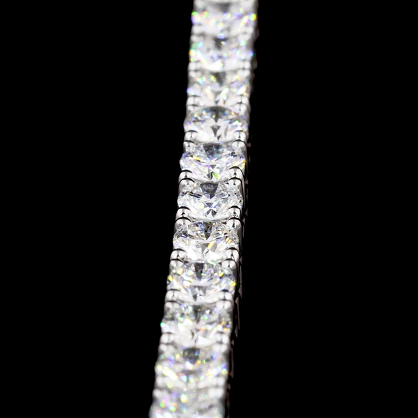 Lab-Grown 6.09 Carat Round F-VS2 Diamond 14K White Gold Tennis Bracelet