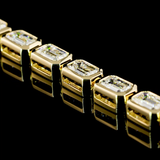 Lab-Grown 5.00 Carat Emerald E-VS1 Diamond 14K Yellow Gold Tennis Bracelet