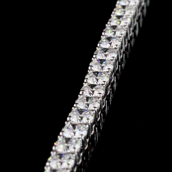 Lab-Grown 5.18 Carat Round F-VS2 Diamond 14K White Gold Tennis Bracelet