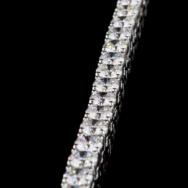 Lab-Grown 5.26 Carat Round F-VS2 Diamond 14K White Gold Tennis Bracelet
