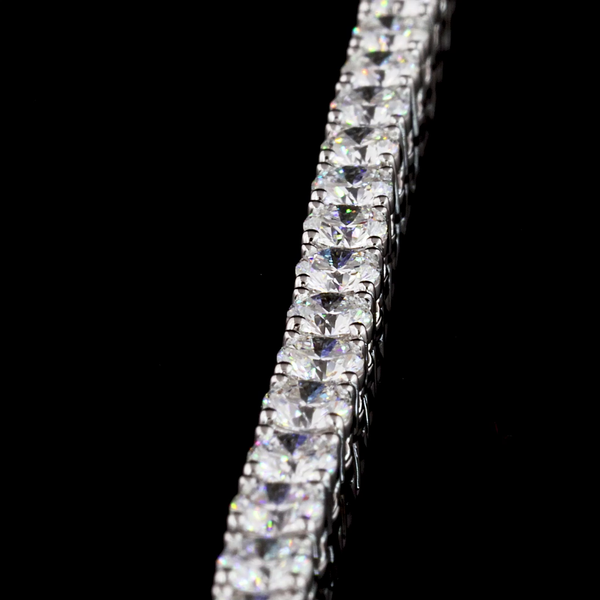 Lab-Grown 5.19 Carat Round F-VS2 Diamond 14K White Gold Tennis Bracelet