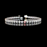 Lab-Grown 4.76 Carat Round -VS2 Diamond 14K Two Tone Tennis Bracelet