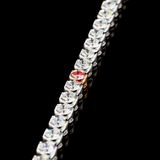 Lab-Grown 4.76 Carat Round -VS2 Diamond 14K Two Tone Tennis Bracelet