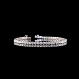 Lab-Grown 5.21 Carat Round F-VS2 Diamond 14K White Gold Tennis Bracelet