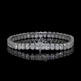 Lab-Grown 7.21 Carat Oval F-VS2 Diamond 14K White Gold Tennis Bracelet