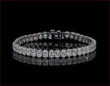 Lab-Grown 7.21 Carat Oval F-VS2 Diamond 14K White Gold Tennis Bracelet