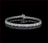 Lab-Grown 10.79 Carat Radiant F-VS2 Diamond 14K White Gold Tennis Bracelet