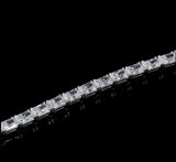 Lab-Grown 10.79 Carat Radiant F-VS2 Diamond 14K White Gold Tennis Bracelet