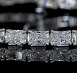 Lab-Grown 10.79 Carat Radiant F-VS2 Diamond 14K White Gold Tennis Bracelet